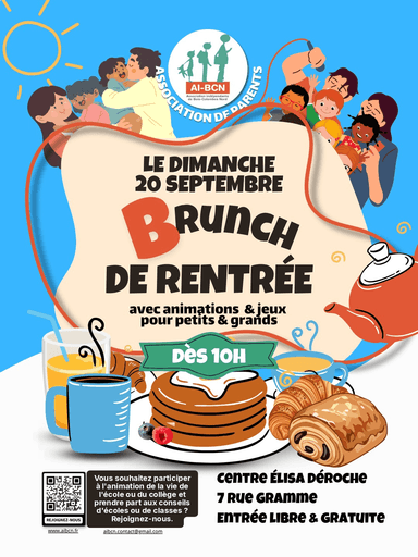 Affiche brunch de rentrée AIBCN — dimanche 20 septembre dès 10h