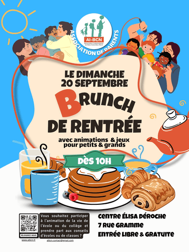 Affiche brunch de rentrée AIBCN — dimanche 20 septembre dès 10h