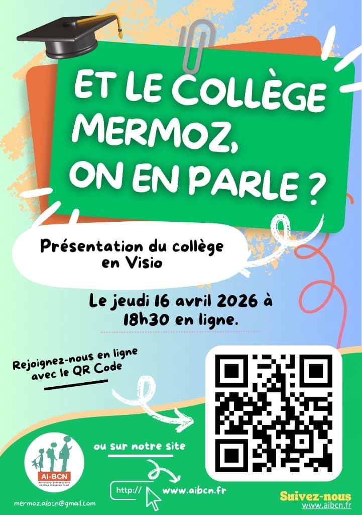 Flyer — Présentation du collège Mermoz en visio le 16 avril 2026