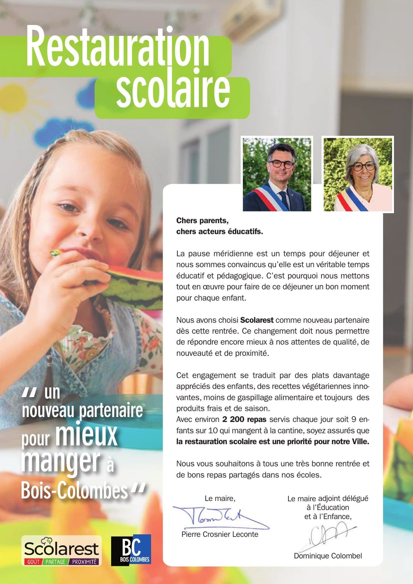 Nouveau marché de restauration scolaire — Scolarest